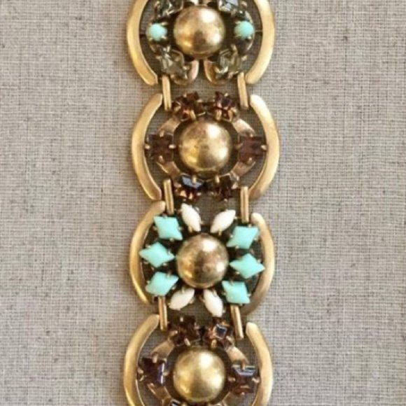 Stella & Dot | Retired Vintage Gold+Turquoise Becca Bracelet - Picture 5 of 9